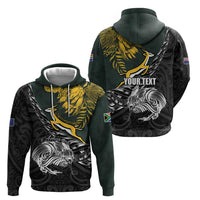 New Zealand and South Africa Rugby Personalised Hoodie Maori Kiwi With Springboks LT15 - Polynesian Pride
