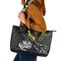New Zealand and South Africa Rugby Leather Tote Bag Maori Kiwi With Springboks