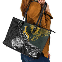 New Zealand and South Africa Rugby Leather Tote Bag Maori Kiwi With Springboks