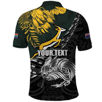 New Zealand and South Africa Rugby Personalised Polo Shirt Maori Kiwi With Springboks