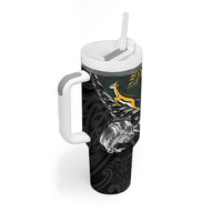 New Zealand and South Africa Rugby Personalised Tumbler With Handle Maori Kiwi With Springboks
