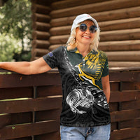 New Zealand and South Africa Rugby Personalised Women Polo Shirt Maori Kiwi With Springboks