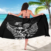 New Zealand Silver Fern Rugby Custom Sarong Maori Tiki Black Version