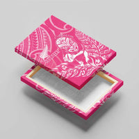 New Zealand Silver Fern Rugby Custom Canvas Wall Art Maori Tiki Pink Version