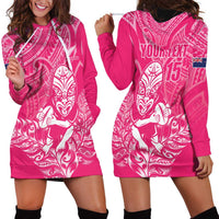 New Zealand Silver Fern Rugby Custom Hoodie Dress Maori Tiki Pink Version