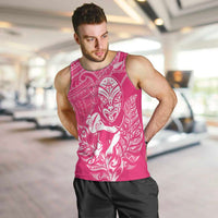 New Zealand Silver Fern Rugby Custom Men Tank Top Maori Tiki Pink Version
