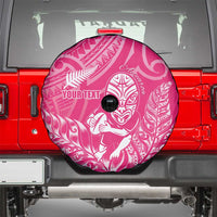 New Zealand Silver Fern Rugby Custom Spare Tire Cover Maori Tiki Pink Version