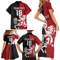 Custom British Lions New Zealand Family Matching Short Sleeve Bodycon Dress and Hawaiian Shirt Unique Style LT18 - Polynesian Pride