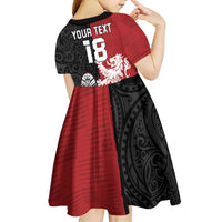 Custom British Lions New Zealand Kid Short Sleeve Dress Unique Style - Polynesian Pride