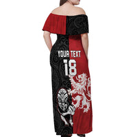 Custom British Lions New Zealand Off Shoulder Maxi Dress Unique Style - Polynesian Pride