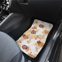 Brown Aloha Hawaiian Car Mats Monstera Hibiscus Tropical Pattern