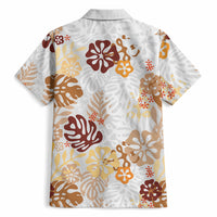 Brown Aloha Hawaiian Hawaiian Shirt Monstera Hibiscus Tropical Pattern