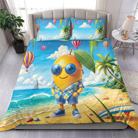 Funny Hawaii Mango Bedding Set Tropical Summer Beach Mascot Vacation