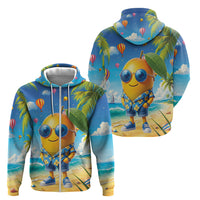 Funny Hawaii Mango Zip Hoodie Tropical Summer Beach Mascot Vacation