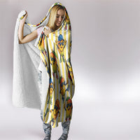 Funny Hawaii Mango Hip Hop Cartoon Hooded Blanket Summer Beach Party