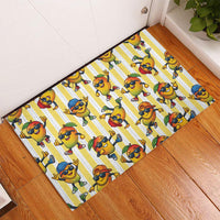 Funny Hawaii Mango Hip Hop Cartoon Rubber Doormat Summer Beach Party