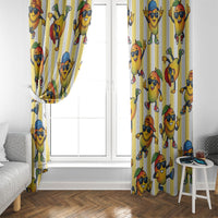 Funny Hawaii Mango Hip Hop Cartoon Window Curtain Summer Beach Party