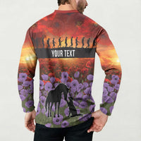 Personalised ANZAC Day Button Sweatshirt Remembering the Animals of War