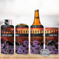 Personalised ANZAC Day 4 in 1 Can Cooler Tumbler Remembering the Animals of War