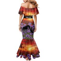 Personalised ANZAC Day Family Matching Mermaid Dress and Hawaiian Shirt Remembering the Animals of War LT19 - Polynesian Pride
