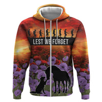 Personalised ANZAC Day Zip Hoodie Remembering the Animals of War