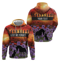 Personalised ANZAC Day Zip Hoodie Remembering the Animals of War
