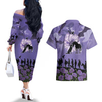 ANZAC Day Couples Matching Off The Shoulder Long Sleeve Dress and Hawaiian Shirt Lest We Forget the Animals Too