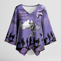 ANZAC Day Kimono Sleeve Blouse Lest We Forget the Animals Too