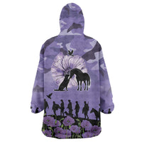 ANZAC Day Wearable Blanket Hoodie Lest We Forget the Animals Too