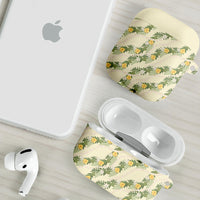 Hawaiian Pikake Maile Lei AirPods Case Tiare Hibiscus Kalo Palapalai Leaf Beige