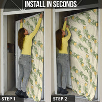 Hawaiian Pikake Maile Lei Door Cover Tiare Hibiscus Kalo Palapalai Leaf Beige