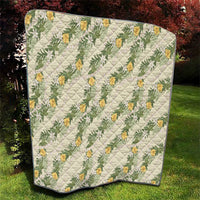 Hawaiian Pikake Maile Lei Quilt Tiare Hibiscus Kalo Palapalai Leaf Beige