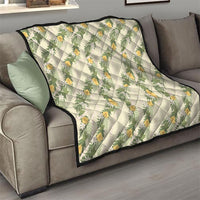 Hawaiian Pikake Maile Lei Quilt Tiare Hibiscus Kalo Palapalai Leaf Beige