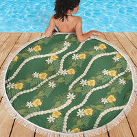 Hawaiian Pikake Maile Lei Beach Blanket Tiare Hibiscus Kalo Palapalai Leaf Green