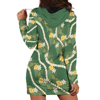 Hawaiian Pikake Maile Lei Hoodie Dress Tiare Hibiscus Kalo Palapalai Leaf Green LT19 - Polynesian Pride