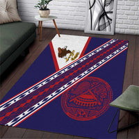 American Samoa Flag Day Area Rug Polynesian Tribal Tattoo Eagle Art