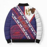 American Samoa Flag Day Bomber Puffer Jacket Polynesian Tribal Tattoo Eagle Art