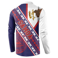 American Samoa Flag Day Button Sweatshirt Polynesian Tribal Tattoo Eagle Art