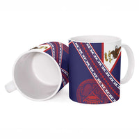 American Samoa Flag Day Ceramic Mug Polynesian Tribal Tattoo Eagle Art