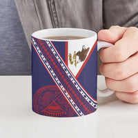 American Samoa Flag Day Ceramic Mug Polynesian Tribal Tattoo Eagle Art