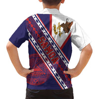 American Samoa Flag Day Family Matching Off Shoulder Maxi Dress and Hawaiian Shirt Polynesian Tribal Tattoo Eagle Art LT19 - Polynesian Pride