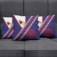 American Samoa Flag Day Pillow Cover Polynesian Tribal Tattoo Eagle Art