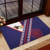 American Samoa Flag Day Rubber Doormat Polynesian Tribal Tattoo Eagle Art
