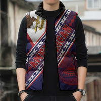American Samoa Flag Day Sleeveless Puffer Jacket Polynesian Tribal Tattoo Eagle Art