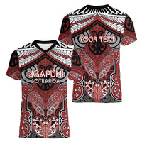 Aotearoa Iwi Ngapuhi Personalised Women V-Neck T-Shirt Maori Kowhaiwhai Pattern