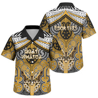 Aotearoa Iwi Ngati Whatua Personalised Family Matching Off The Shoulder Long Sleeve Dress and Hawaiian Shirt Maori Kowhaiwhai Pattern