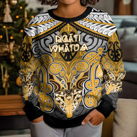 Aotearoa Iwi Ngati Whatua Personalised Kid Ugly Christmas Sweater Maori Kowhaiwhai Pattern