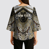 Aotearoa Iwi Waikato Tainui Personalised Kimono Sleeve Blouse Maori Kowhaiwhai Pattern