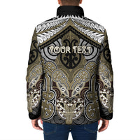 Aotearoa Iwi Waikato Tainui Personalised Padded Jacket Maori Kowhaiwhai Pattern
