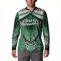 Aotearoa Iwi Ngati Maniapoto Personalised Button Sweatshirt Maori Kowhaiwhai Pattern